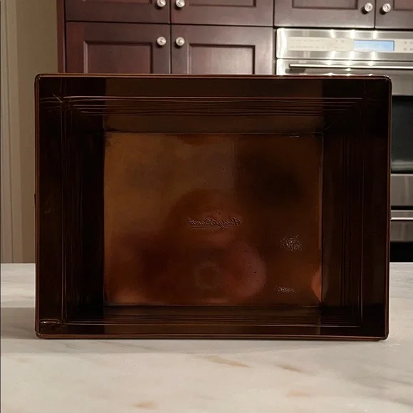 Vtg Hued Metal Copper Gold Color Bin Harry & David Gift Container Organizer Box - Picture 5 of 10